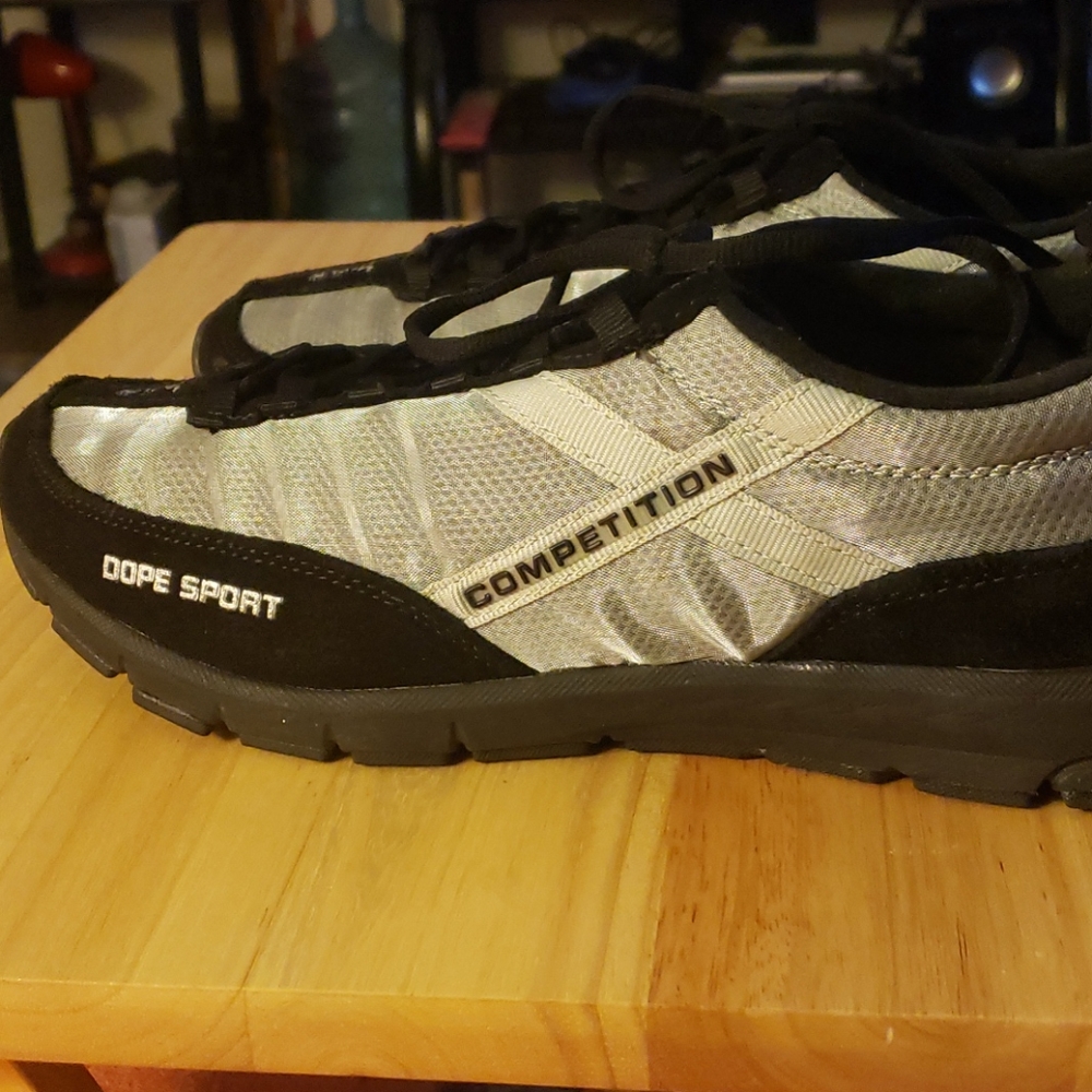 Black and grey sneakers